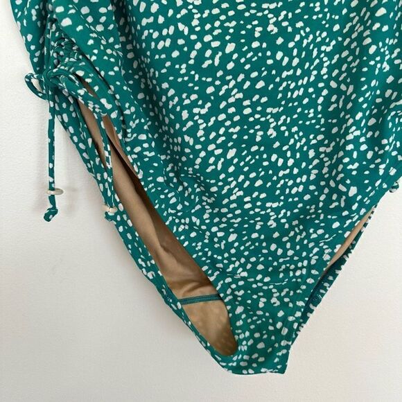 Lane Bryant Cacique Women’s Plus Size Two Piece Tankini Brief Teal with White Do - Picture 13 of 14